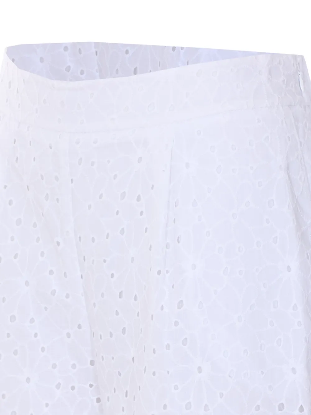 TWINSET Broek met geborduurde bloemen Wit