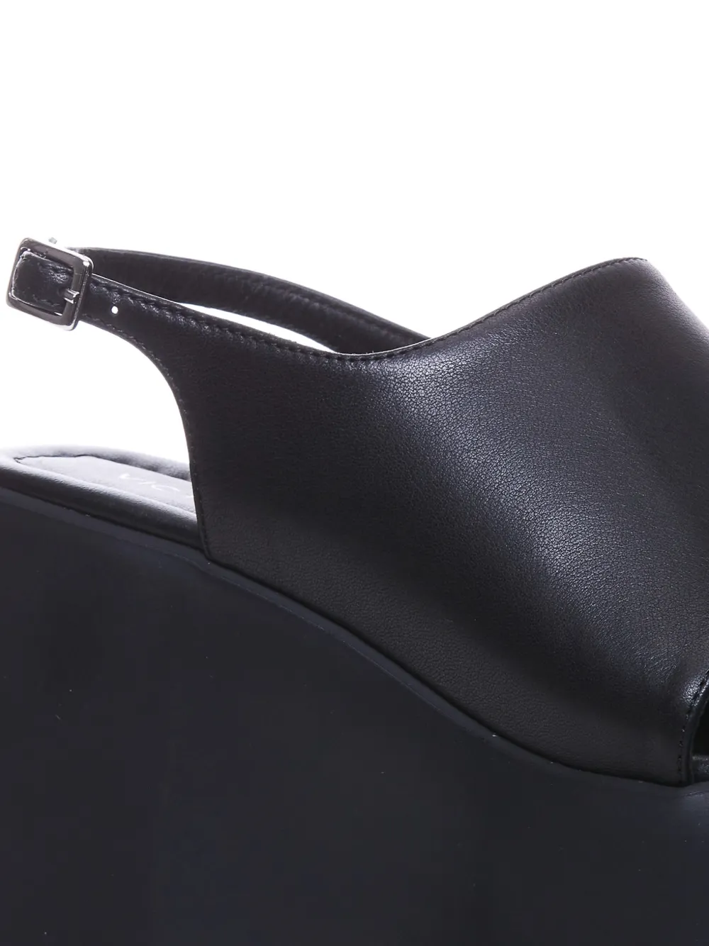 Vic Matie Sandalen met plateauzool hak en gesp Zwart