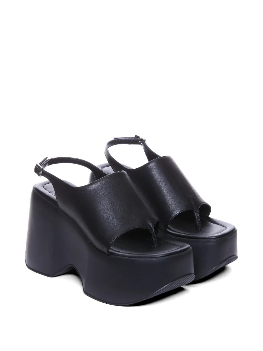Vic Matie Sandalen met plateauzool hak en gesp Zwart