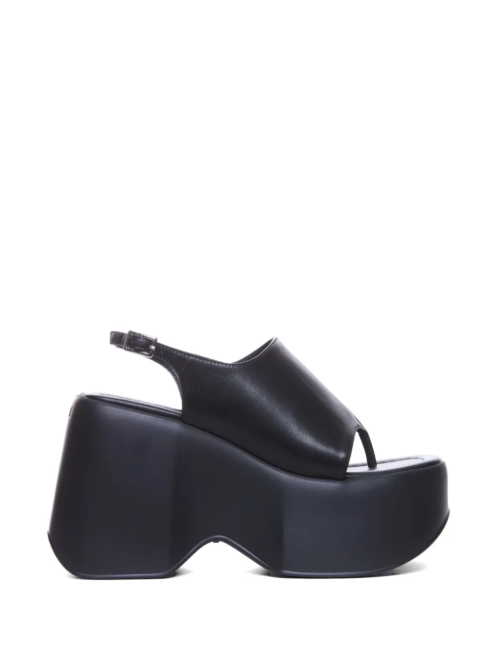 Vic Matie Sandalen met plateauzool hak en gesp Zwart