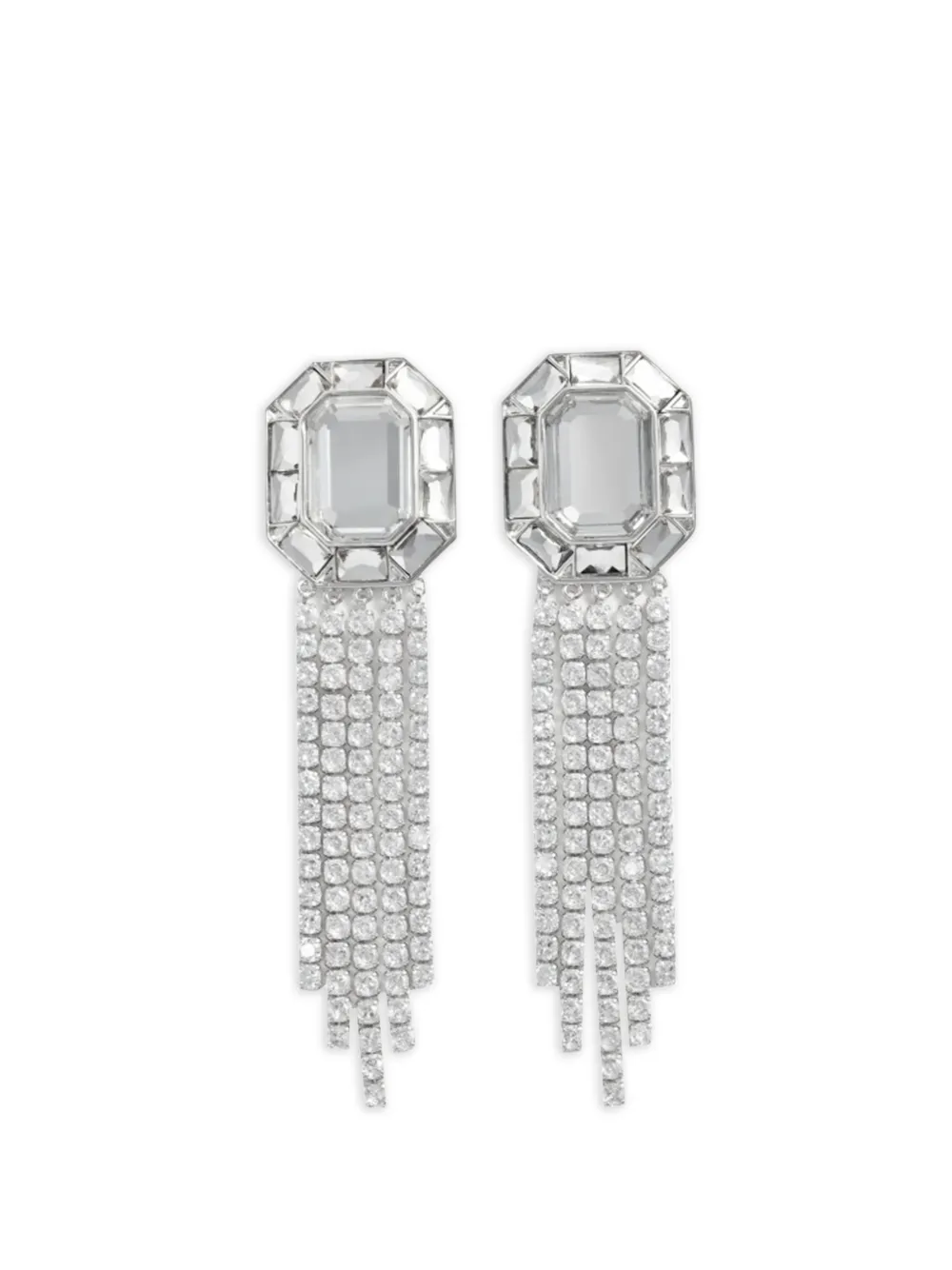 Self-Portrait crystal droplet earrings - Argento