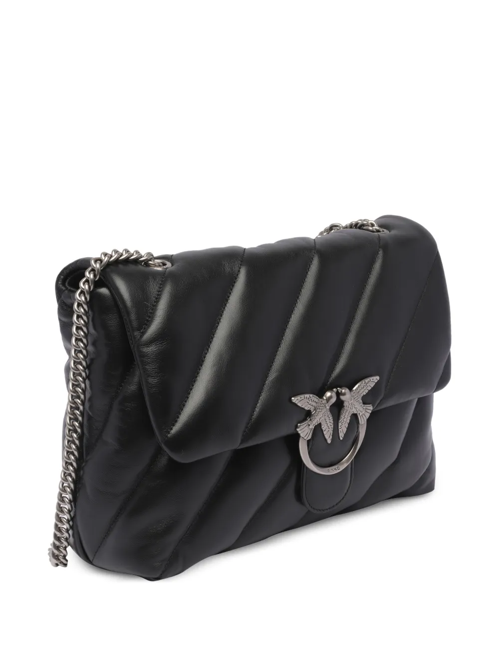 PINKO Grote Love Bag Puff grote gewatteerde schoudertas Zwart