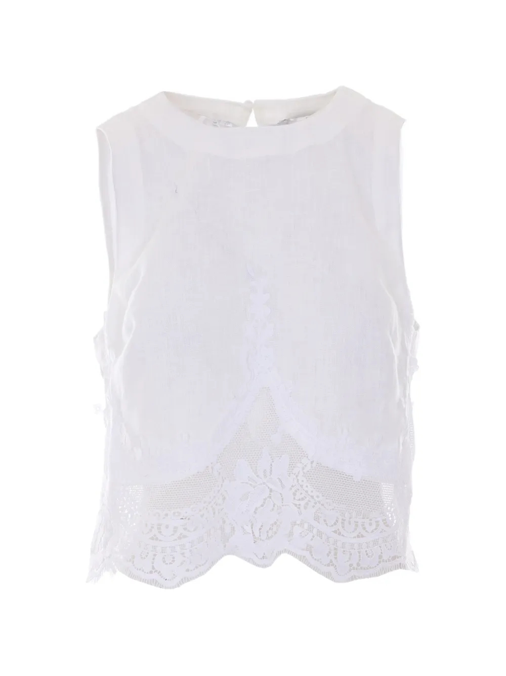 Twinset Floral-lace Tank Top In White