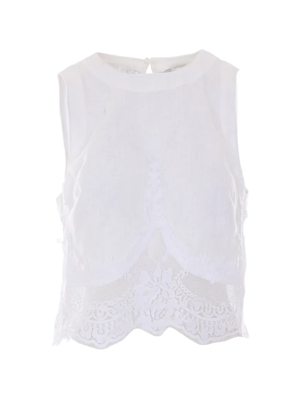 TWINSET floral-lace tank top - Bianco