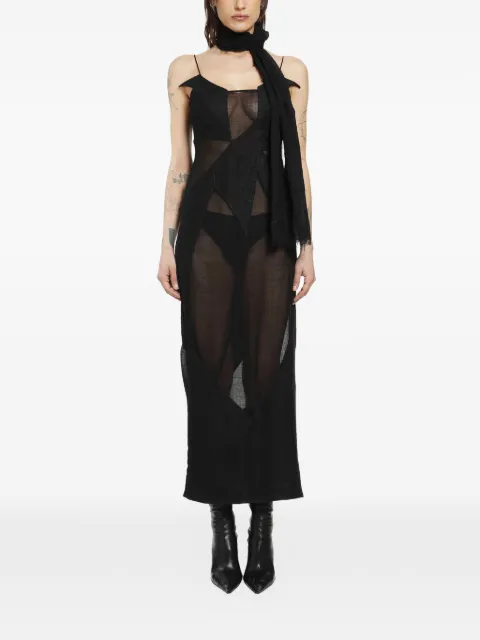 YEHUAFAN Vestido midi semitranslúcido