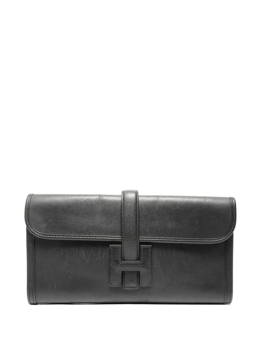 Hermès Pre-Owned 2000s buckle leather clutch bag - Black