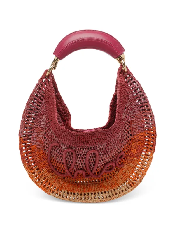 Chloé Summer Banana Bag in Raffia in Red