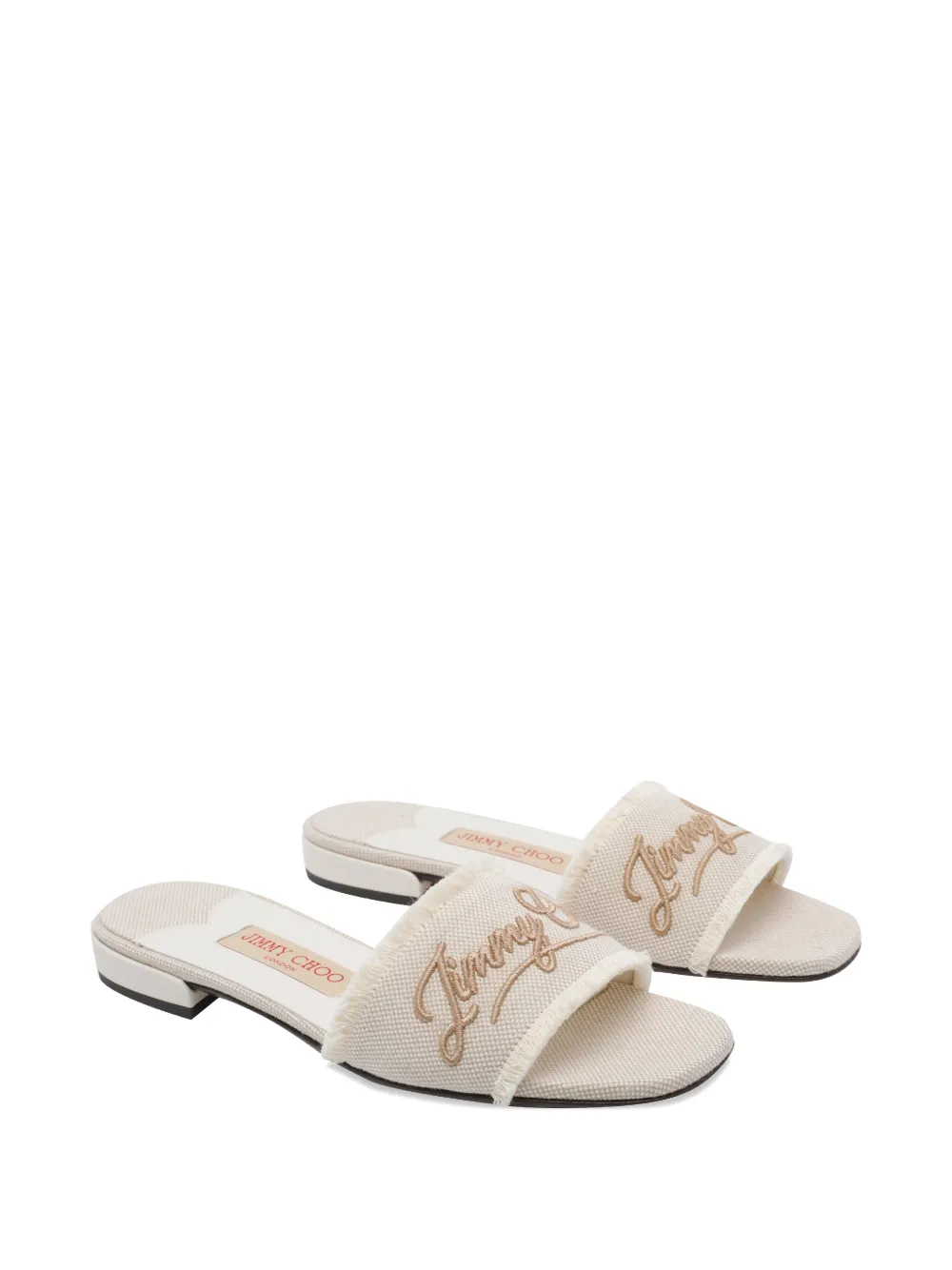 Jimmy Choo Joa sandalen met geborduurd logo Beige