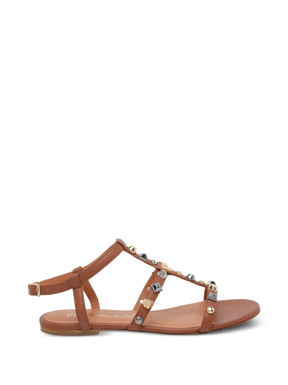 Via Roma 15 leather sandals - Marrone