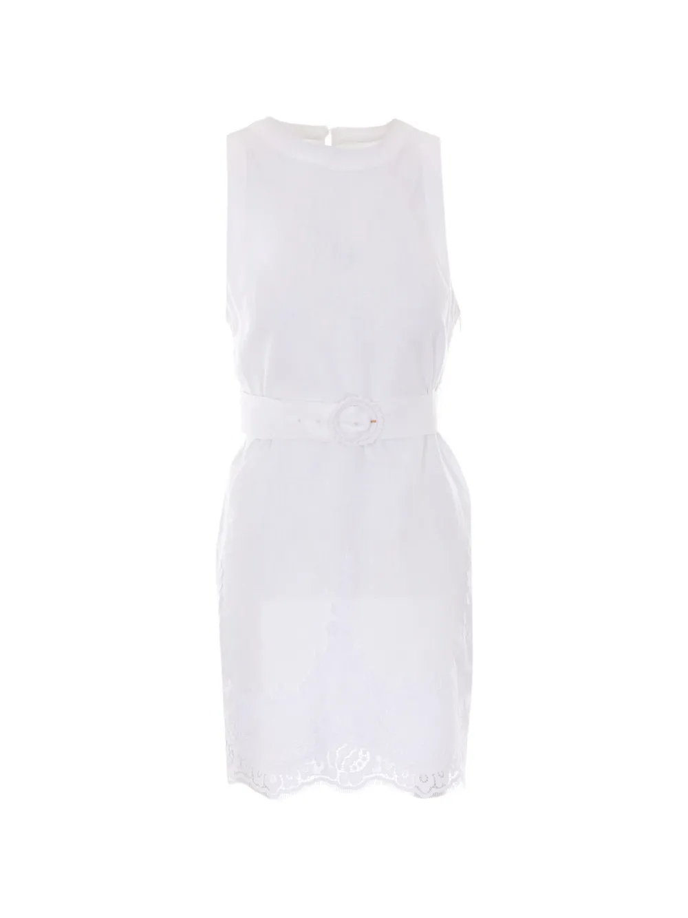 TWINSET floral-lace belted mini dress - Bianco