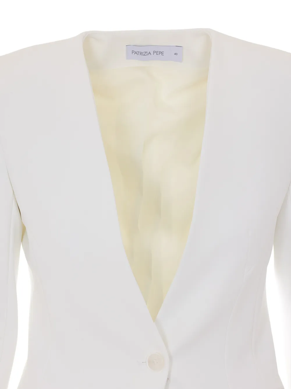Patrizia Pepe Blazer met enkele rij knopen en V-hals Wit