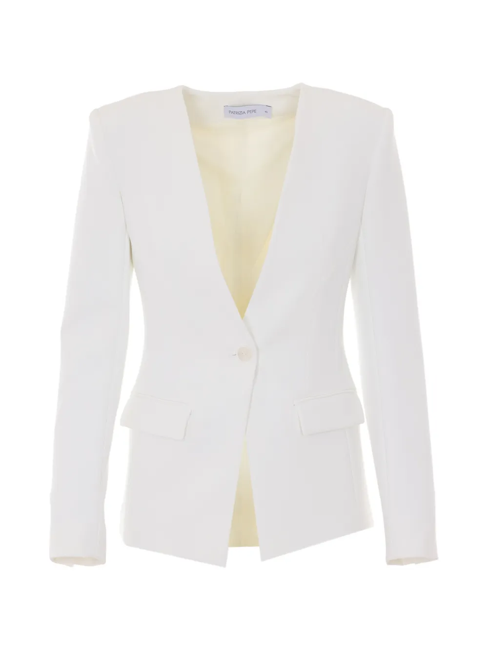 Patrizia Pepe V-neck single-breasted blazer - White