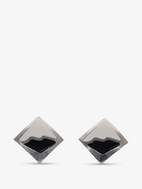 Thierry Mugler Pre-Owned 스퀘어 클립온 이어링