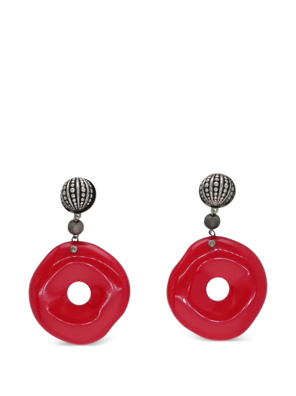 Enrico Coveri Vintage round pendant clip-on earrings - Grigio