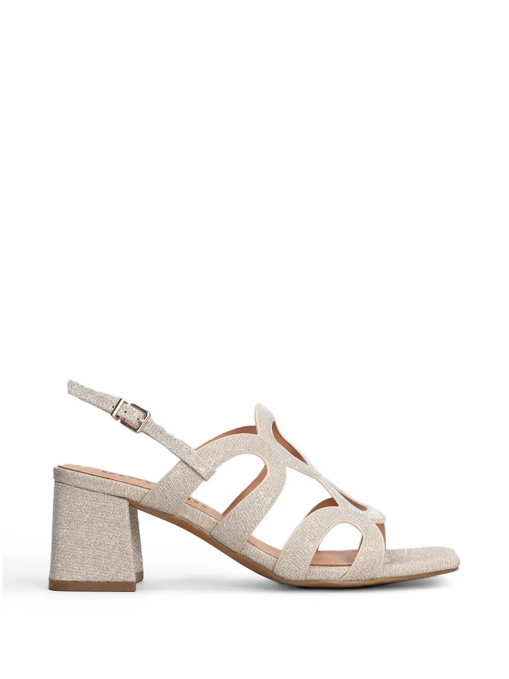 Bibi Lou glitter-effect cut-out sandals Beige