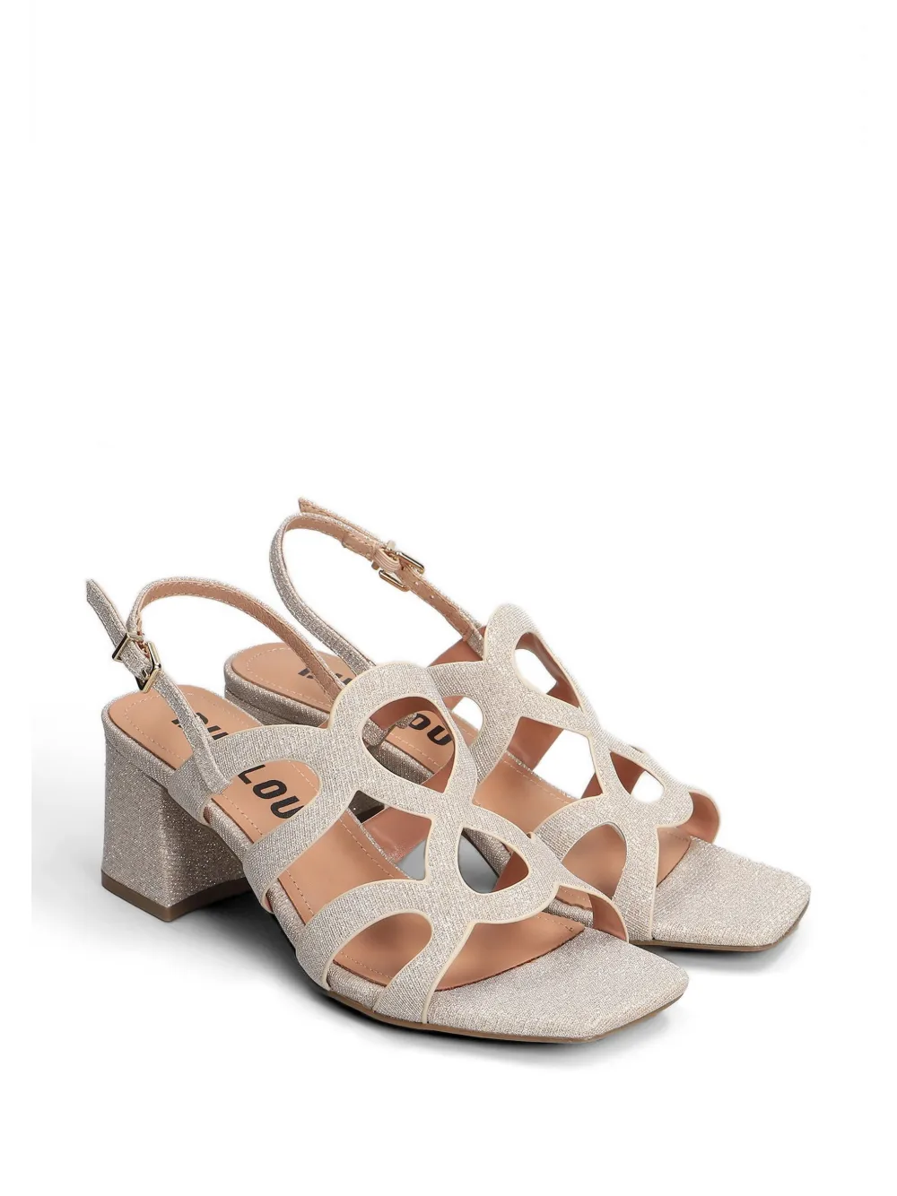 Bibi Lou glitter-effect cut-out sandals Beige