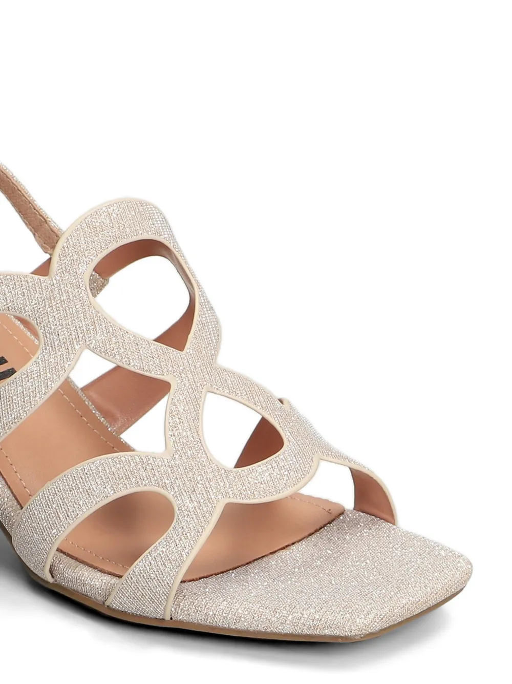Bibi Lou glitter-effect cut-out sandals Beige
