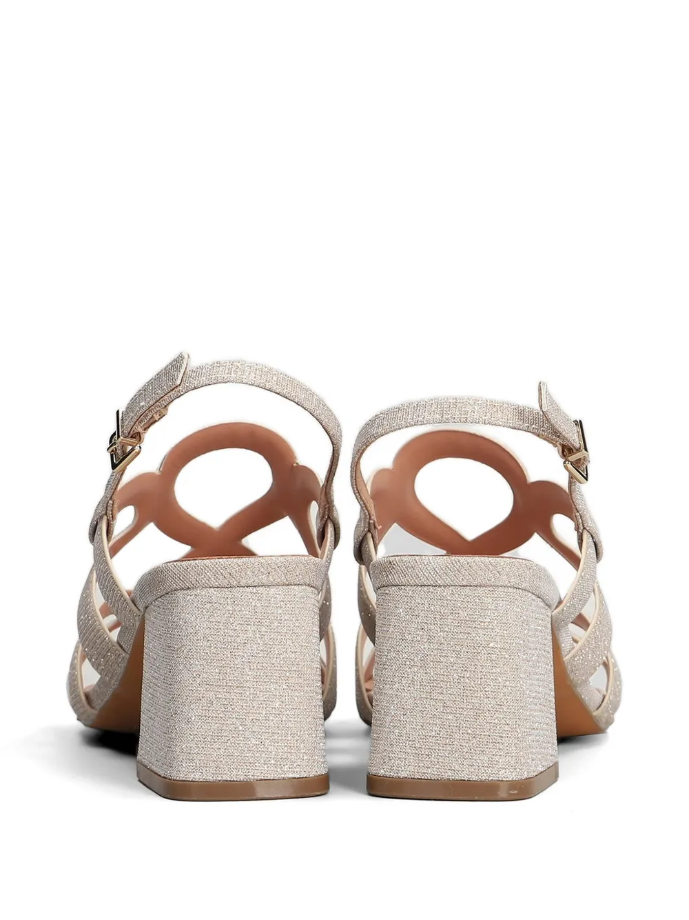 Bibi Lou glitter-effect cut-out sandals Beige