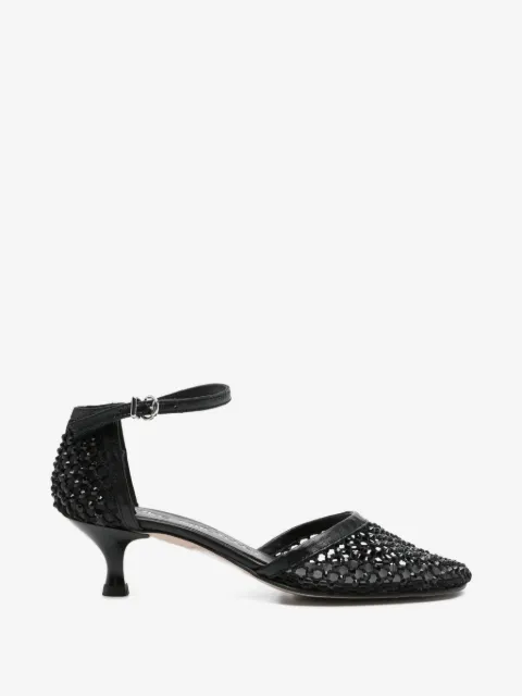 Pedro Miralles Viana crystal-embellished mesh pumps