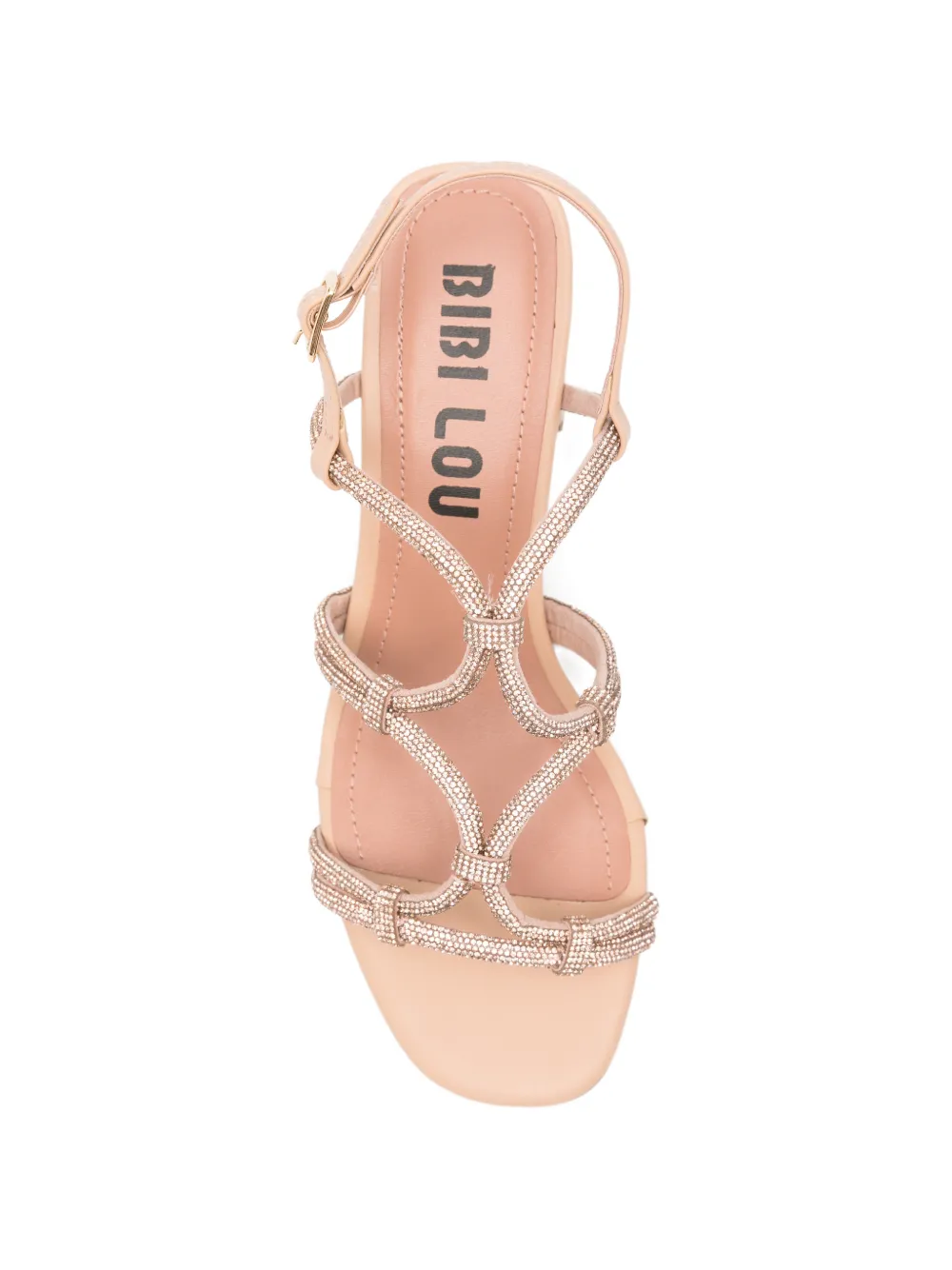 Bibi Lou Quail crystal-embellished caged sandals Beige