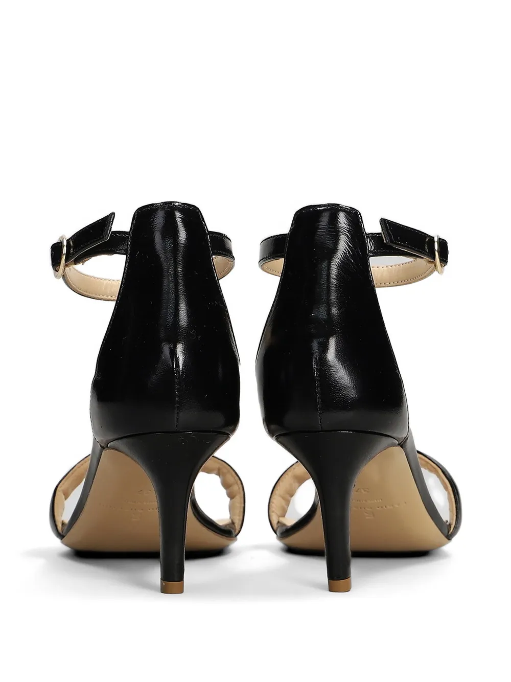 Fabio Rusconi patent-finish ankle-strap sandals Zwart