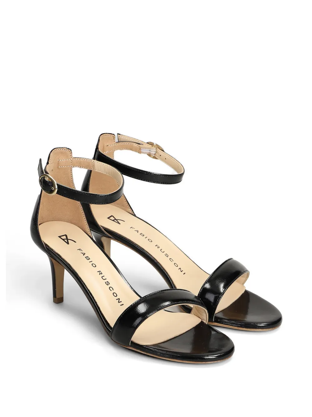 Fabio Rusconi patent-finish ankle-strap sandals Zwart