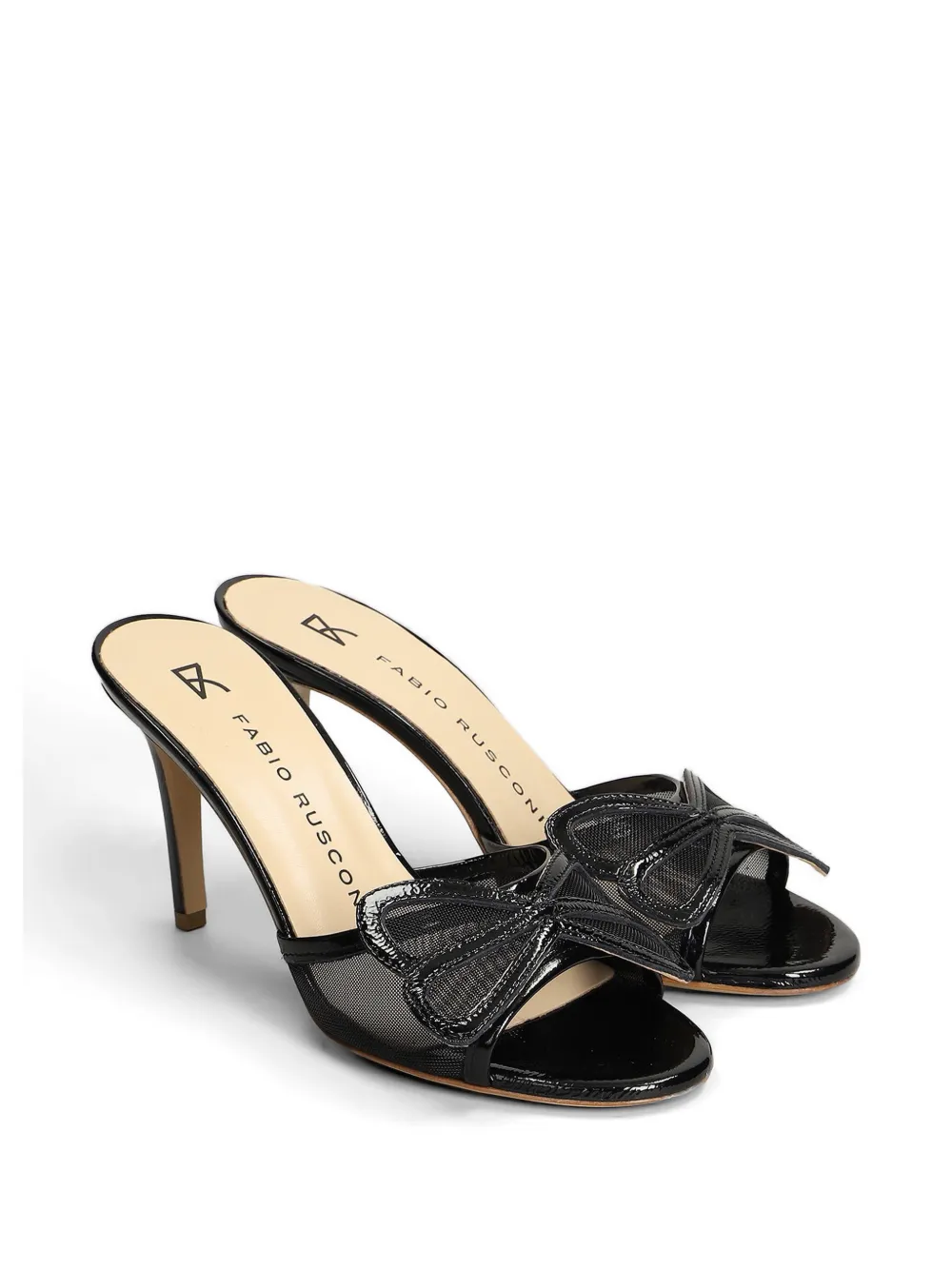 Fabio Rusconi bow-detail mesh mules Zwart