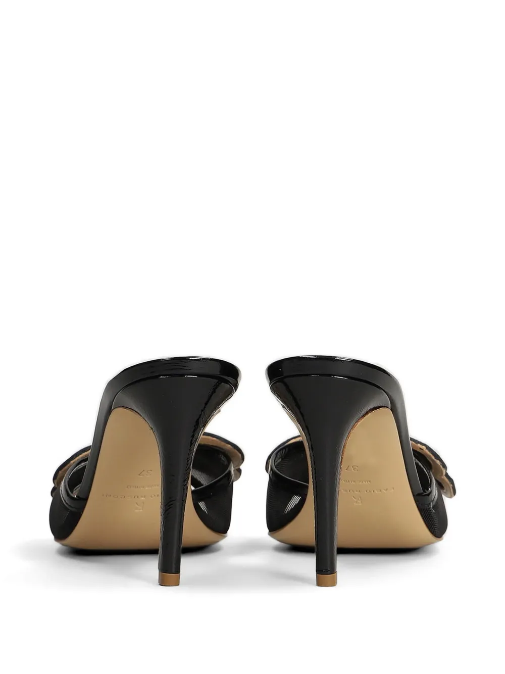 Fabio Rusconi bow-detail mesh mules Zwart