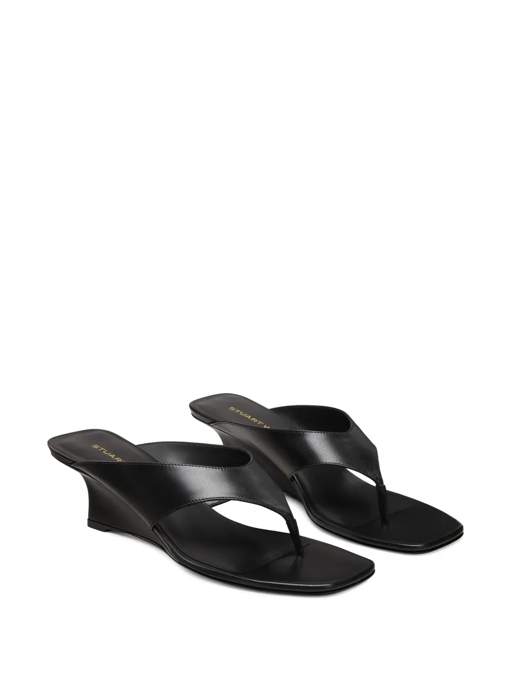 Stuart Weitzman Vinnie sandalen met sleehak Zwart