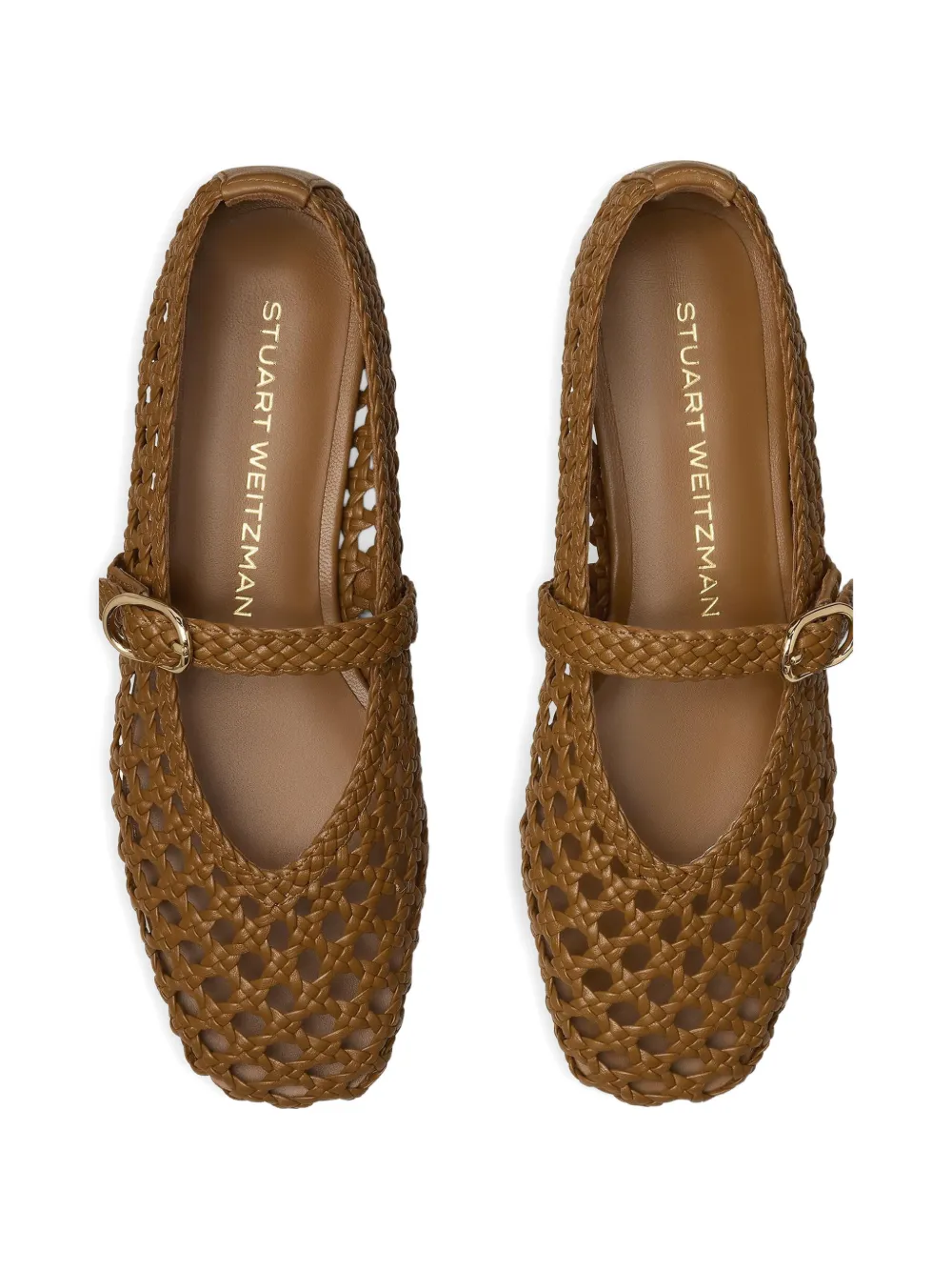 Stuart Weitzman Prima geweven loafers Bruin