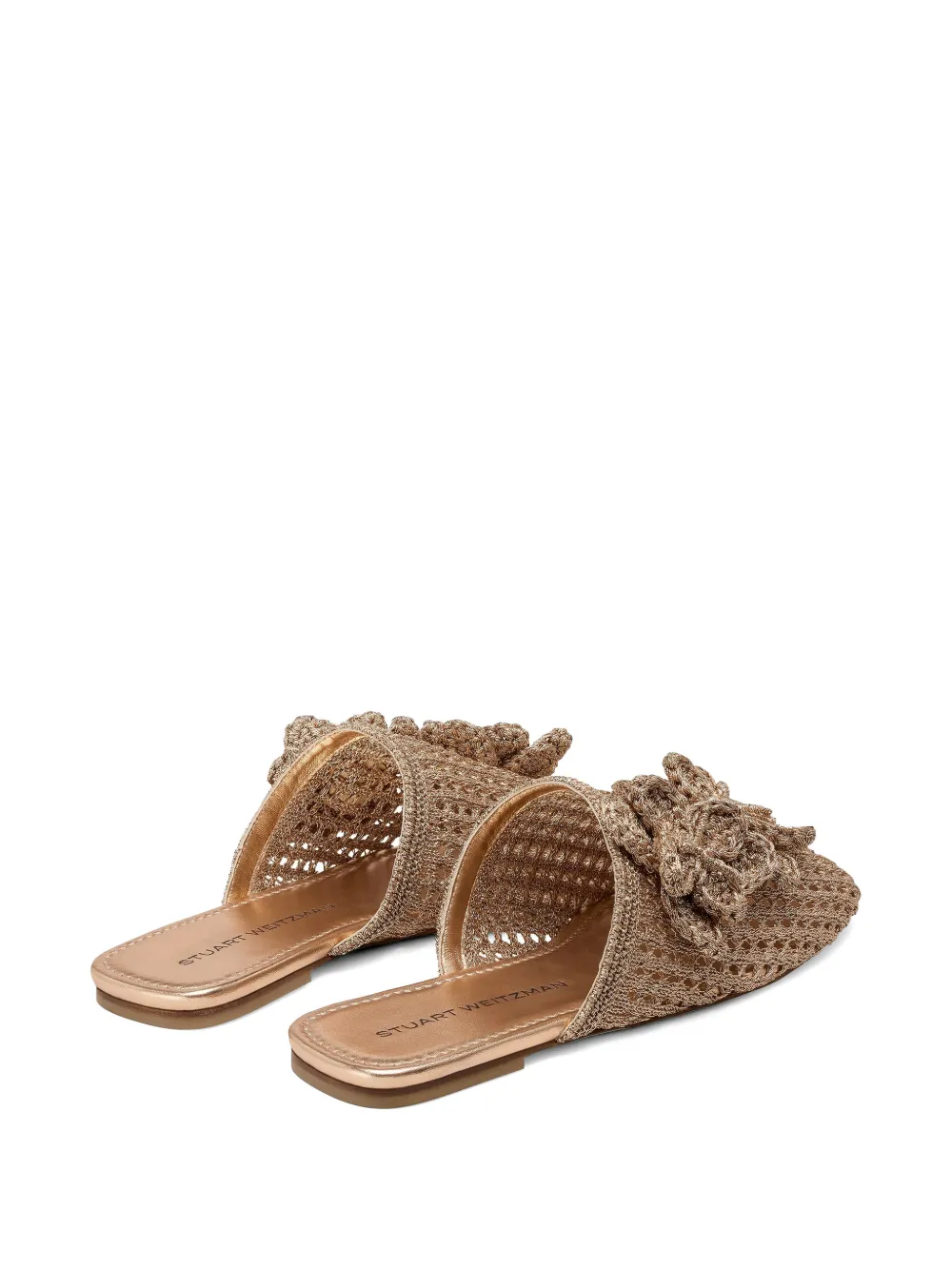 Stuart Weitzman Lotus floral-appliqué mules Goud
