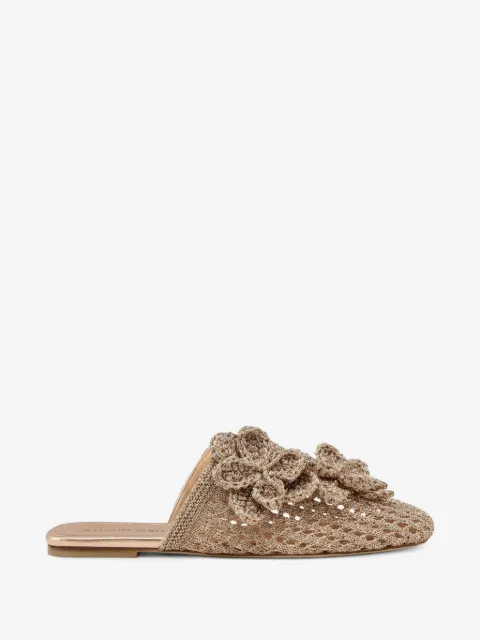 Stuart Weitzman Lotus floral-appliqué mules