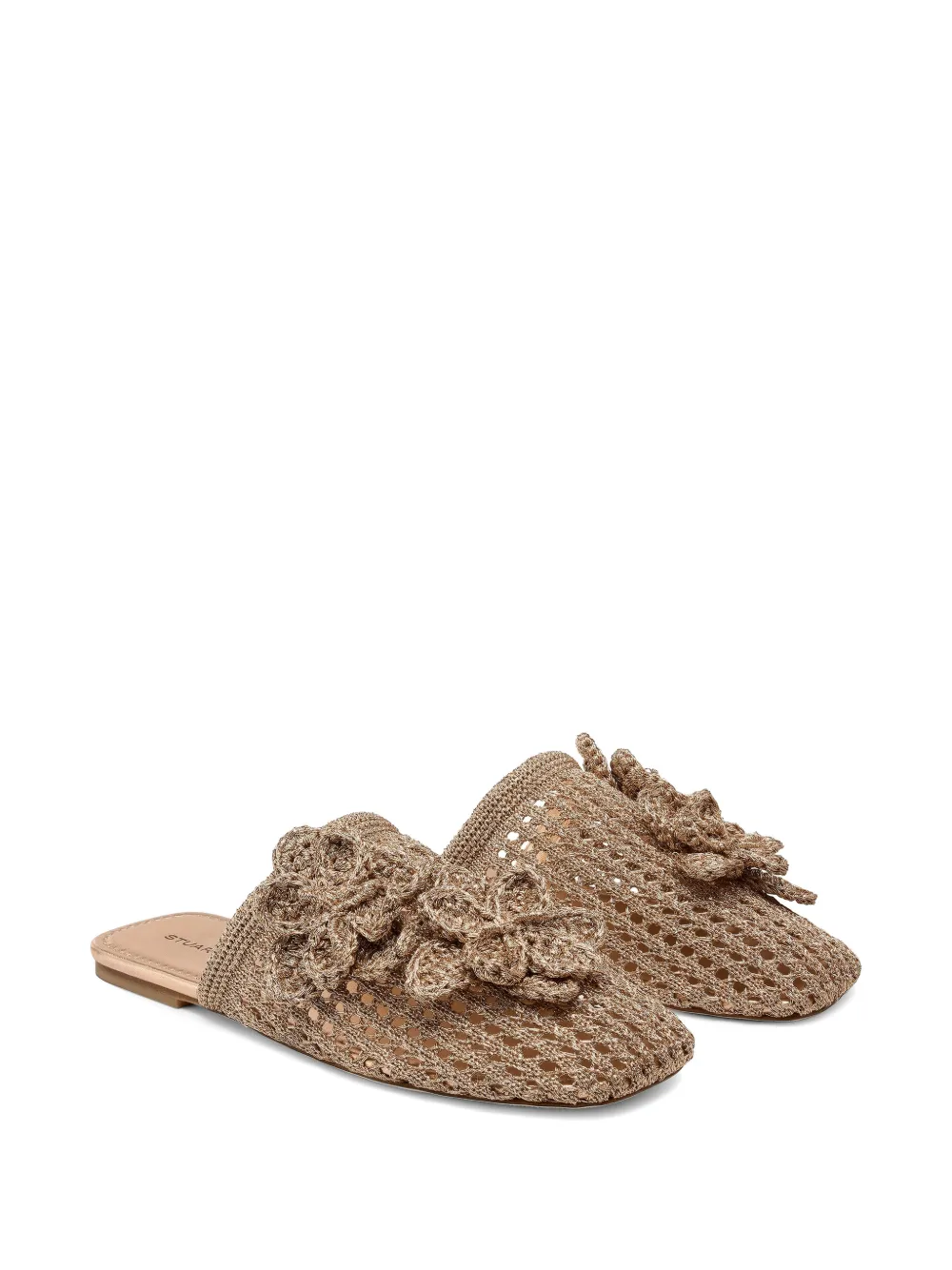 Stuart Weitzman Lotus floral-appliqué mules Goud