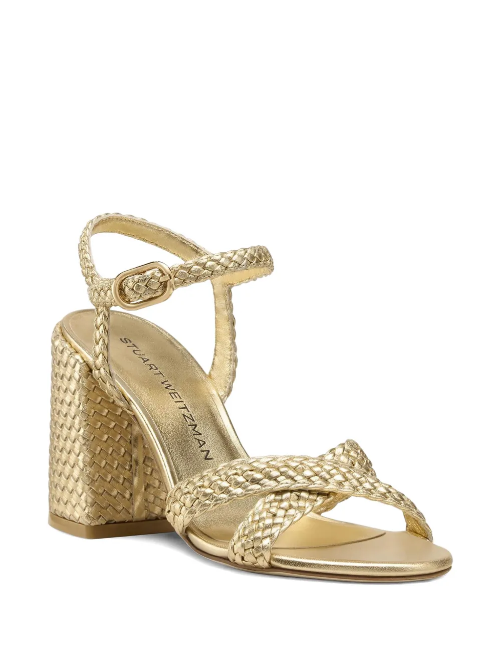 Stuart Weitzman Alyssa geweven sandalen Goud