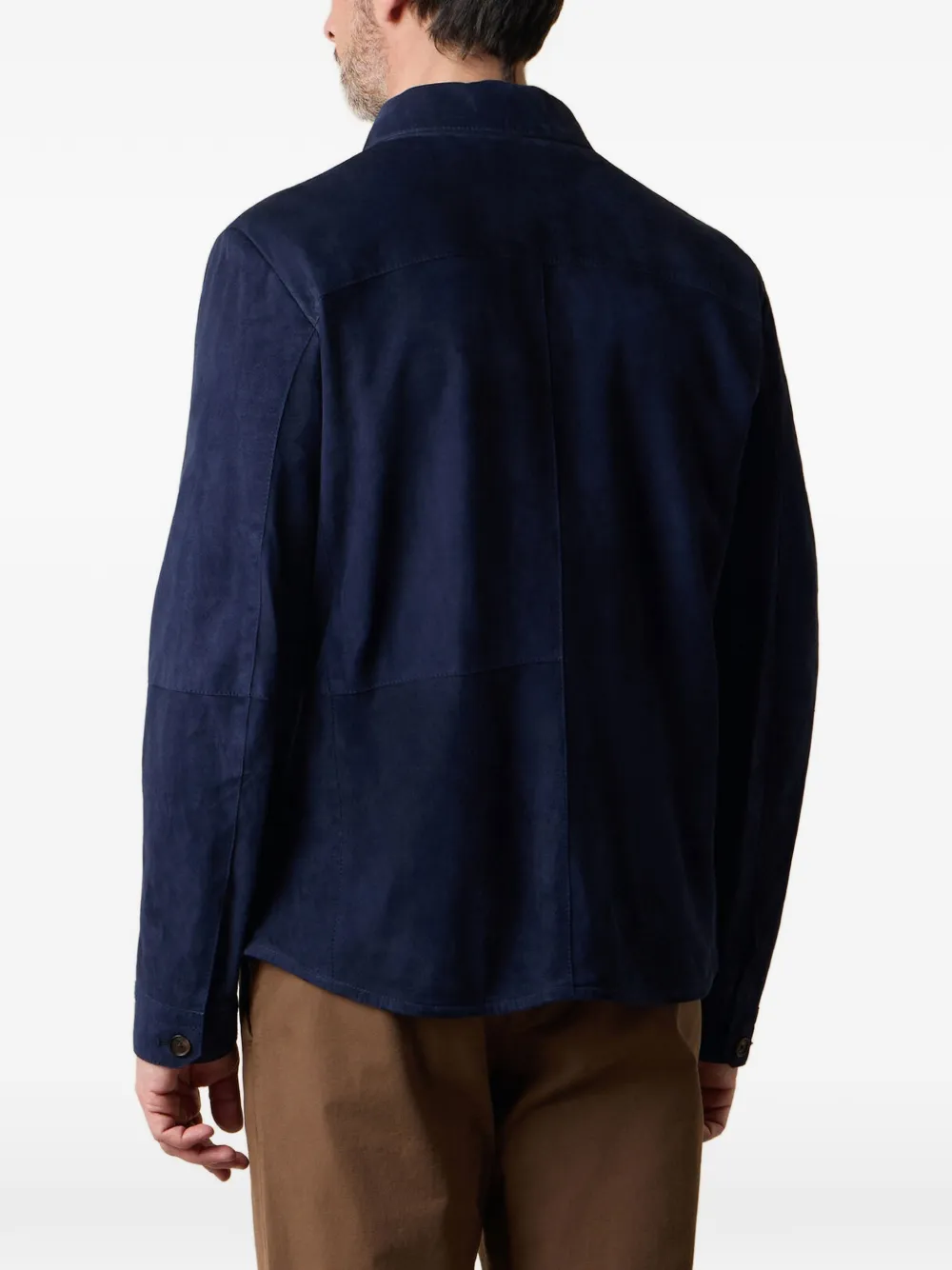 Brooks Brothers Suède shirtjack Blauw