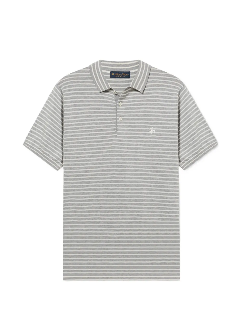 Brooks Brothers logo-embroidered striped polo shirt - Grau