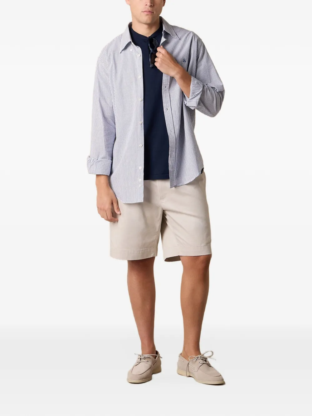 Brooks Brothers Overhemd met geborduurd logo Blauw