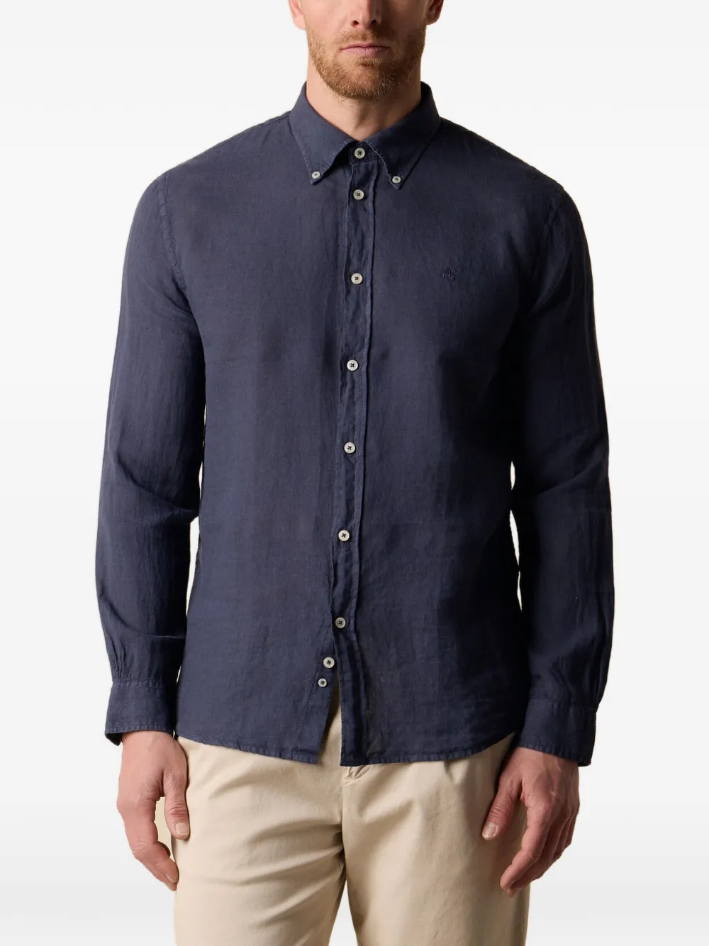 Brooks Brothers logo-embroidered button-up shirt - Blau