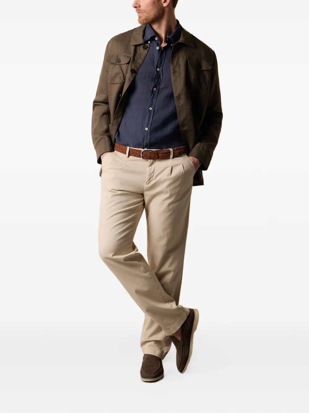 Brooks Brothers Overhemd met geborduurd logo Blauw