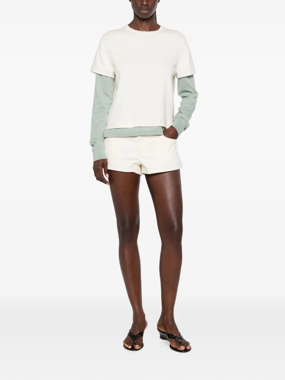 EB Denim Portman low-waist shorts Beige