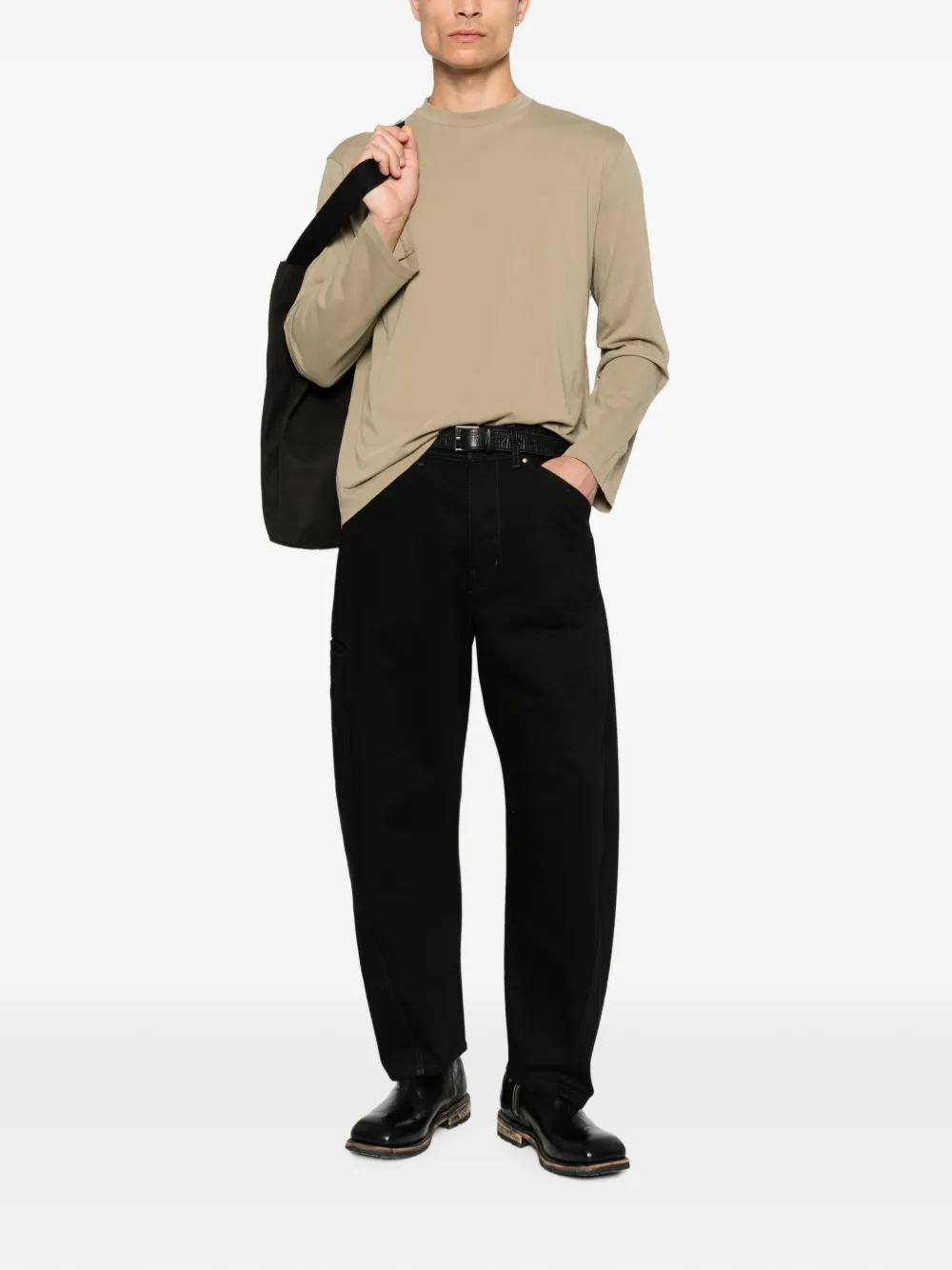 OUR LEGACY Box T-shirt met lange mouwen Beige