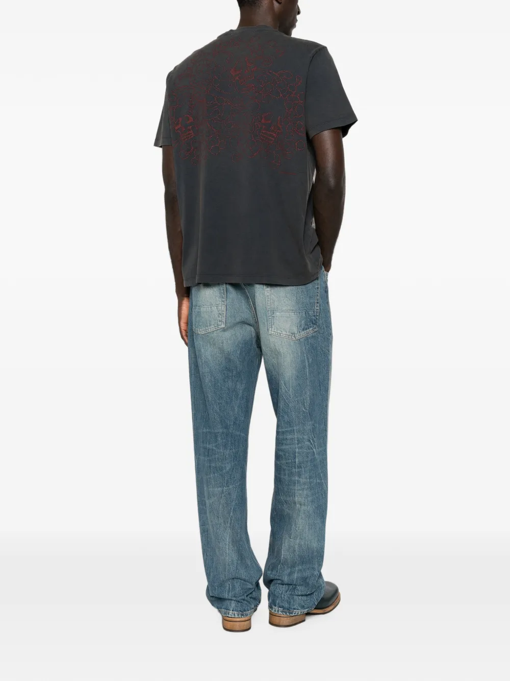 OUR LEGACY Crainum Blossom T-shirt met vervaagd effect Blauw