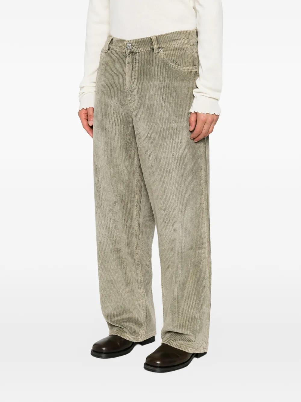 OUR LEGACY Vast Cut ribfluwelen broek Groen
