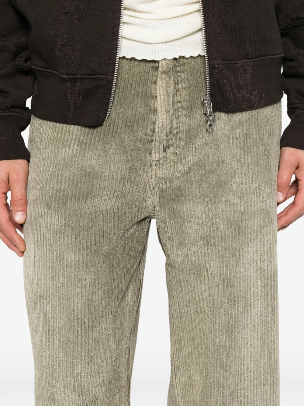 OUR LEGACY Vast Cut ribfluwelen broek Groen