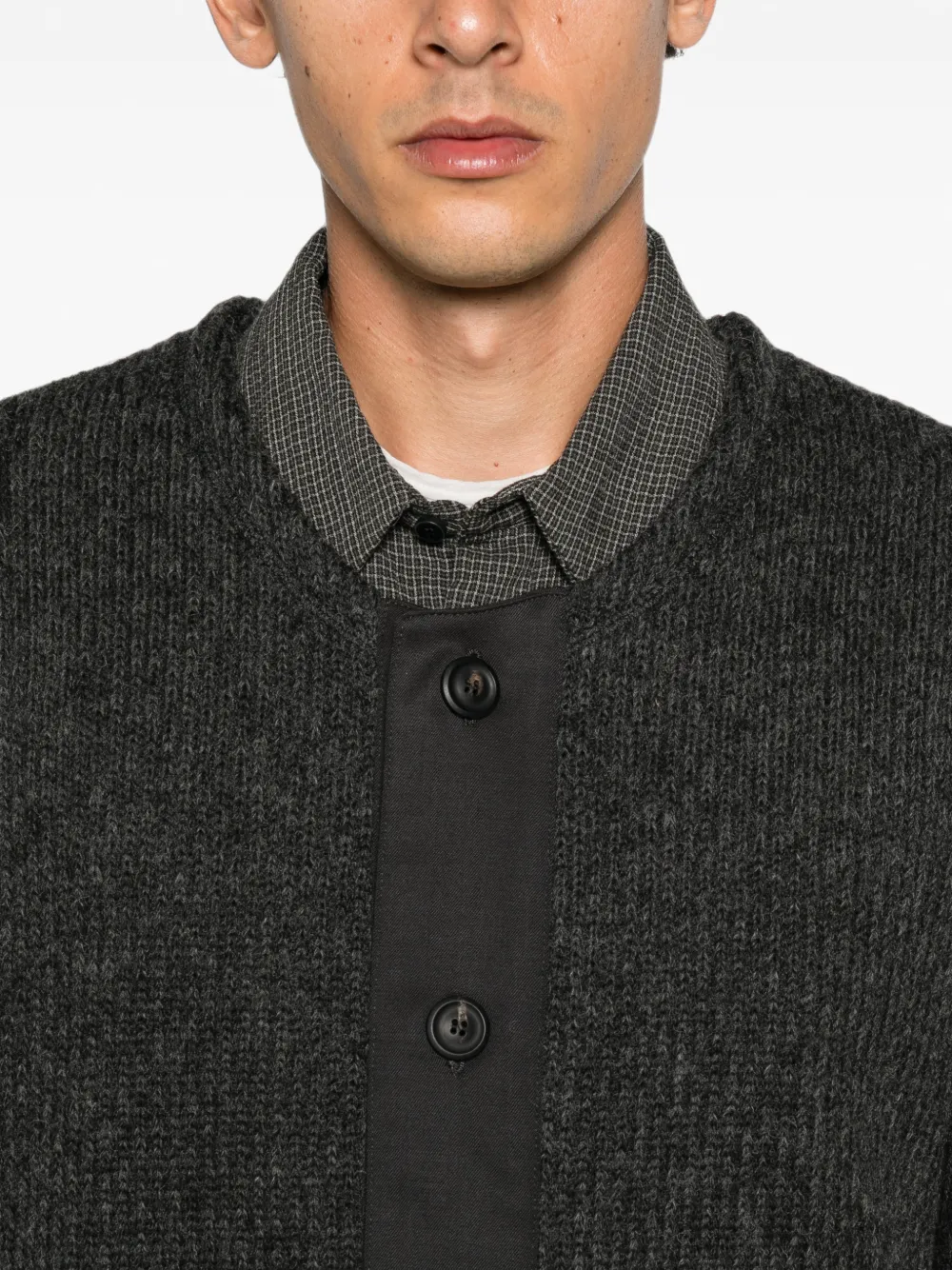 OUR LEGACY Ribgebreid vest met vlakken Grijs