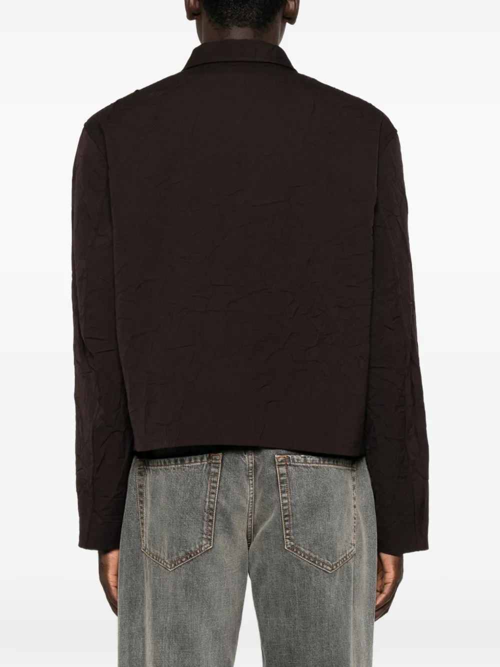 OUR LEGACY Mini wollen shirtjack met gekreukt effect Bruin