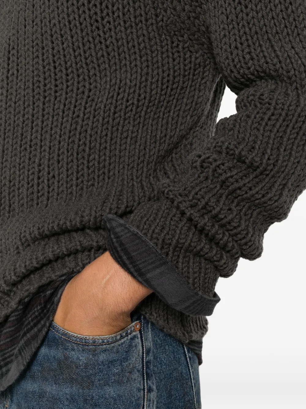 OUR LEGACY Popover grofgebreide trui Grijs