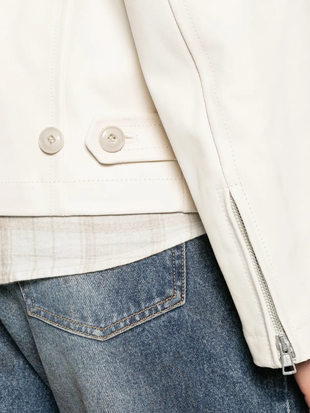 OUR LEGACY waxed suede jacket Beige