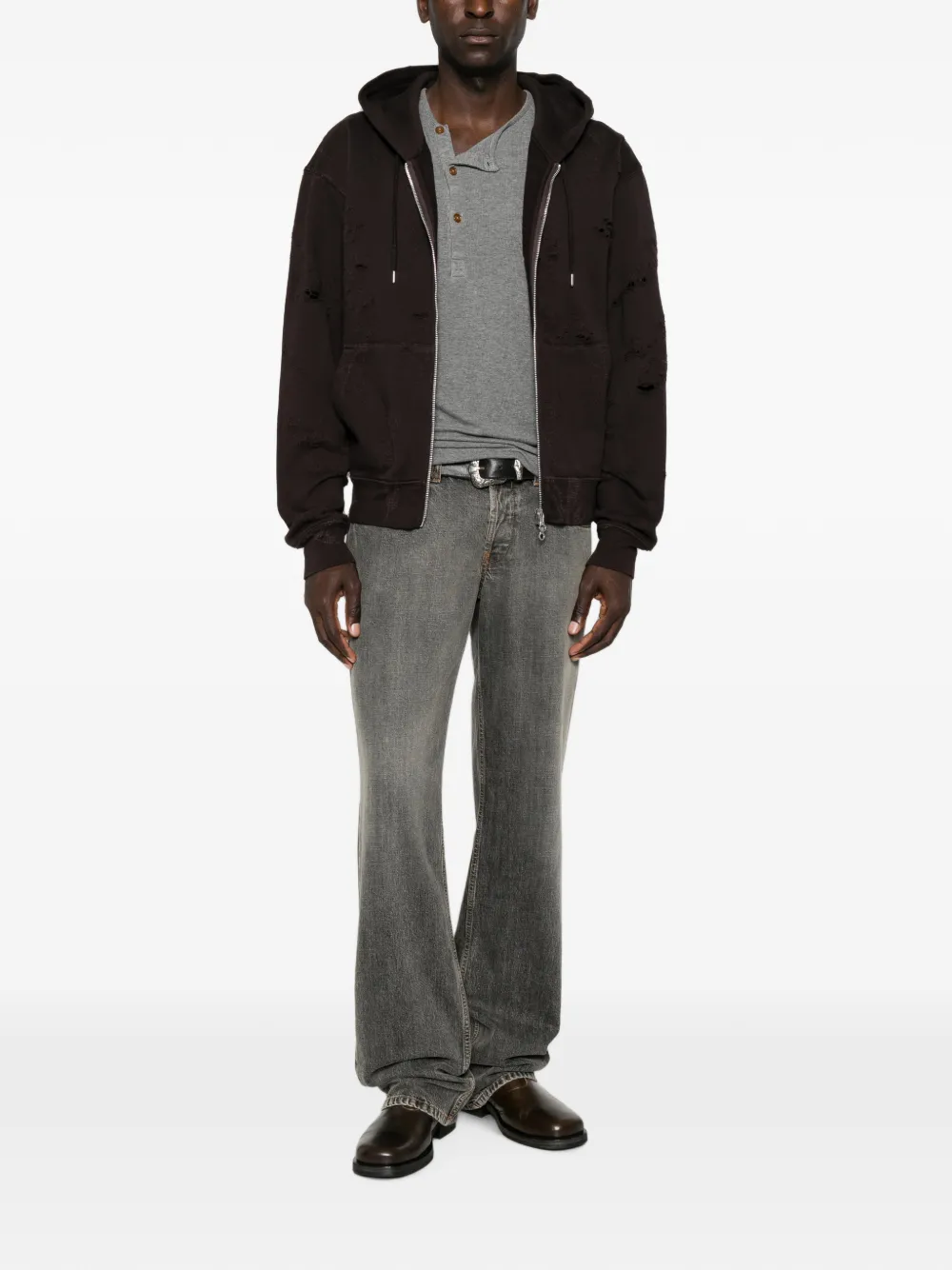 OUR LEGACY Rascal distressed hoodie Zwart