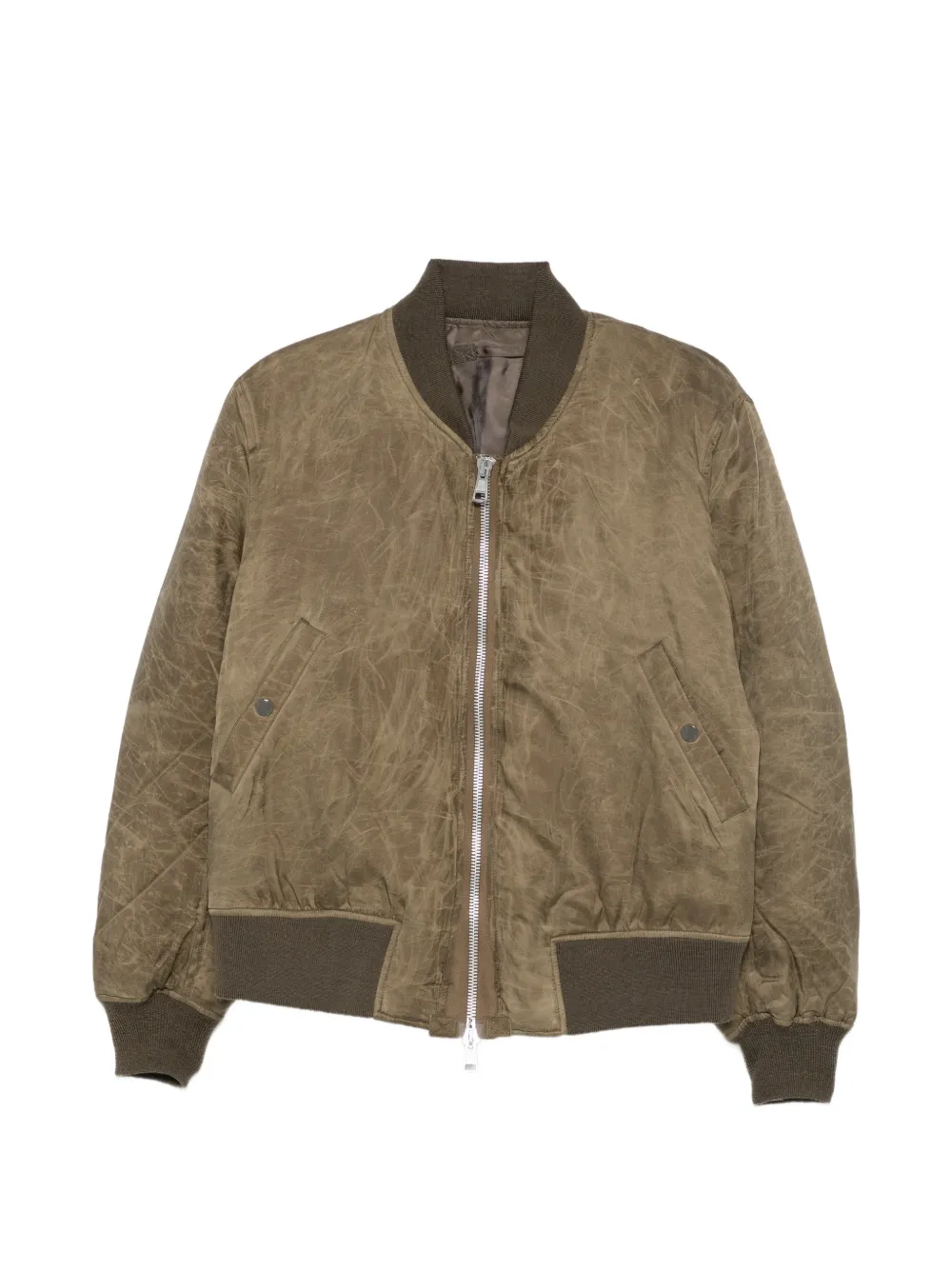 OUR LEGACY wax-dipped cupro bomber jacket - Verde